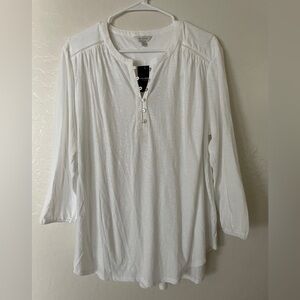 Lucky Brand White Blouse with Button Detail